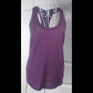 Lululemon Active Wear Tank, with Flirty Tie In Back-Purple SZ-6